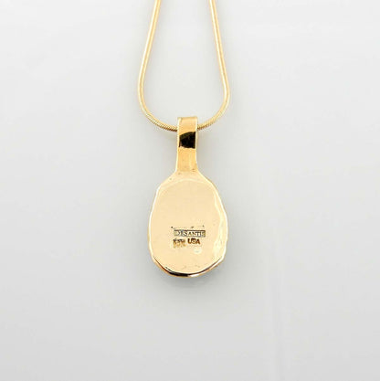14kt Yellow Gold Blue Turquoise Drop Pendant - DeSantis