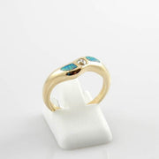 14kt Yellow Gold Diamond Opal Ring Size 6.75 - DeSantis