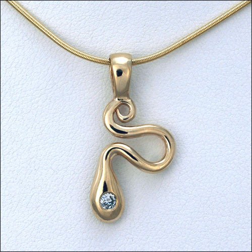 14kt Yellow Gold Diamond Snake Pendant - DeSantis