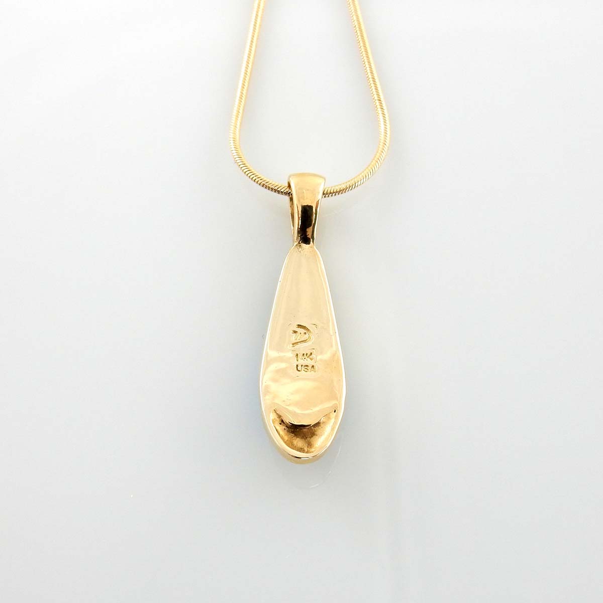 14kt Yellow Gold Morenci Turquoise Inlay Drop Pendant - DeSantis