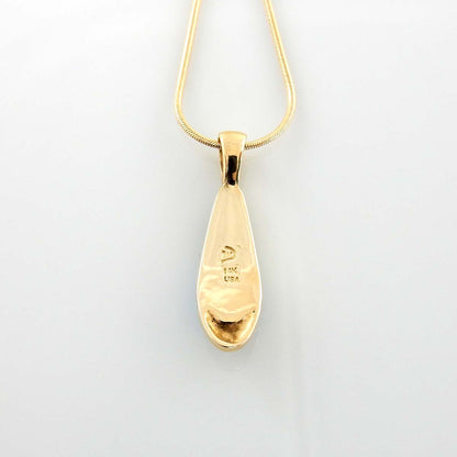 14kt Yellow Gold Morenci Turquoise Inlay Drop Pendant - DeSantis