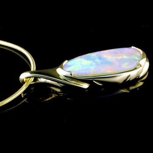 14kt Yellow Gold Natural Brazilian Opal Pendant - DeSantis