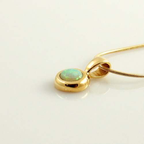 14kt Yellow Gold Natural Opal Inlay Pendant - DeSantis