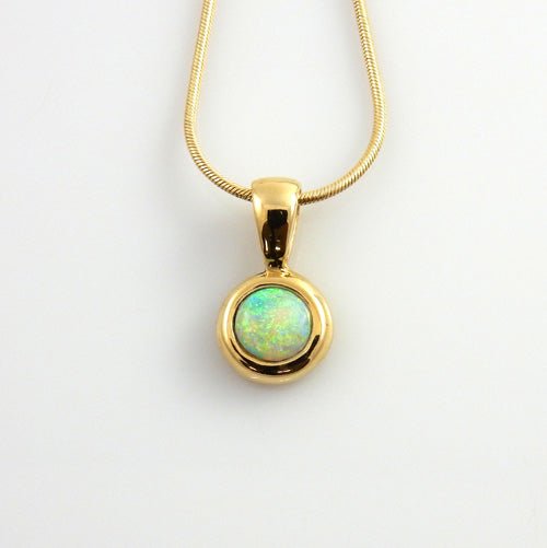 14kt Yellow Gold Natural Opal Inlay Pendant - DeSantis