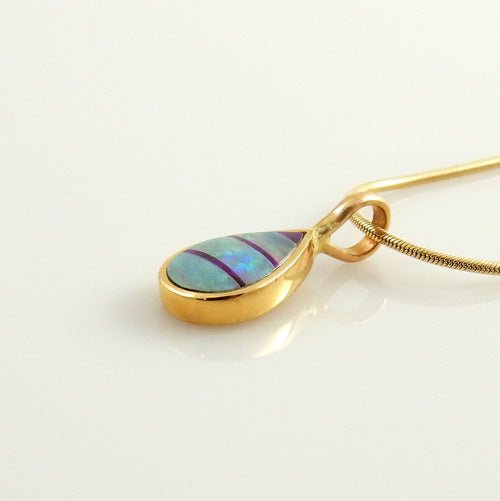 14kt Yellow Gold Opal and Sugilite Inlay Pendant - DeSantis