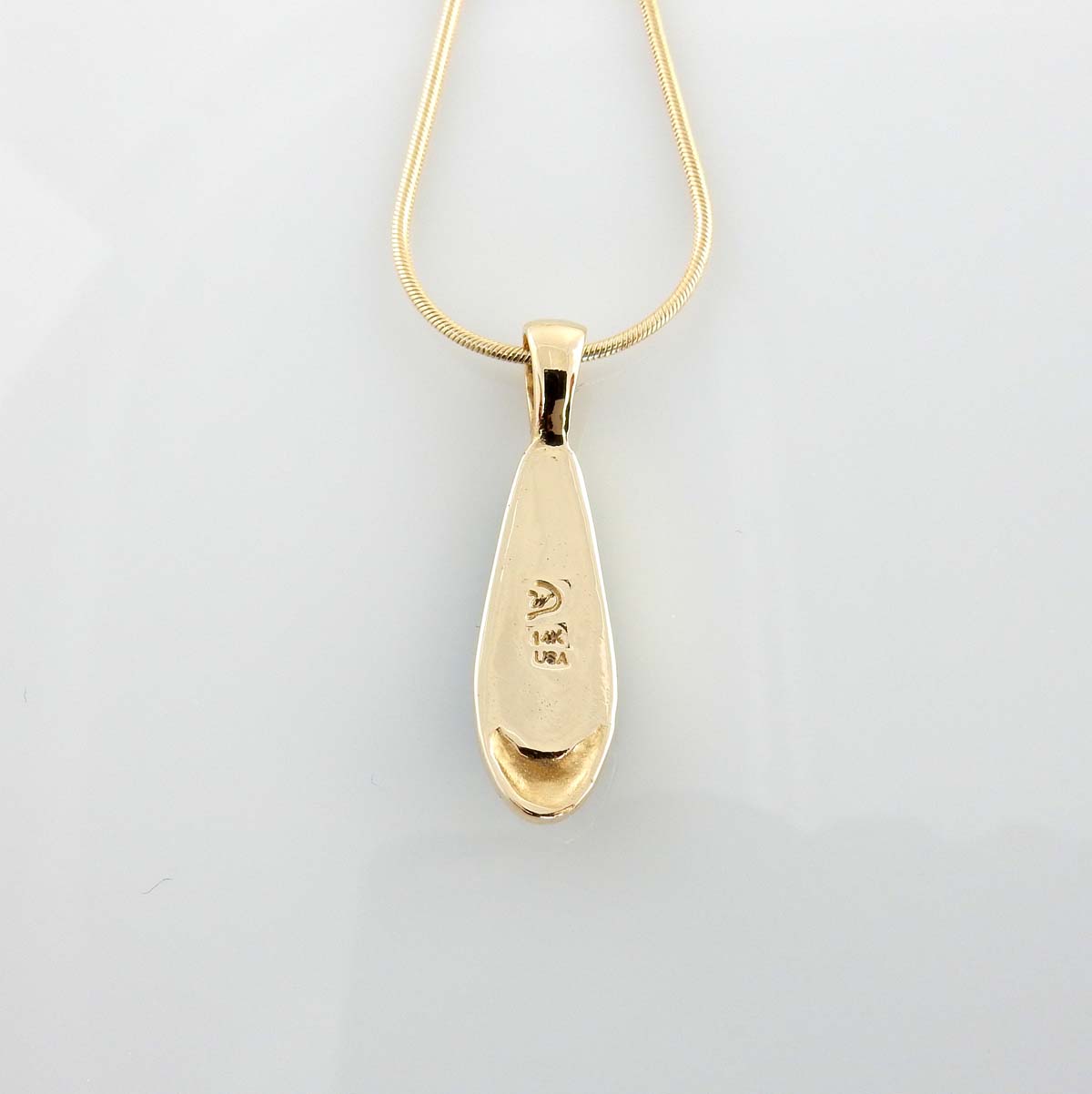 14kt Yellow Gold Royston Turquoise Inlay Pendant - DeSantis