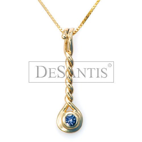 14kt Yellow Gold Tanzanite Twist Pendant - DeSantis