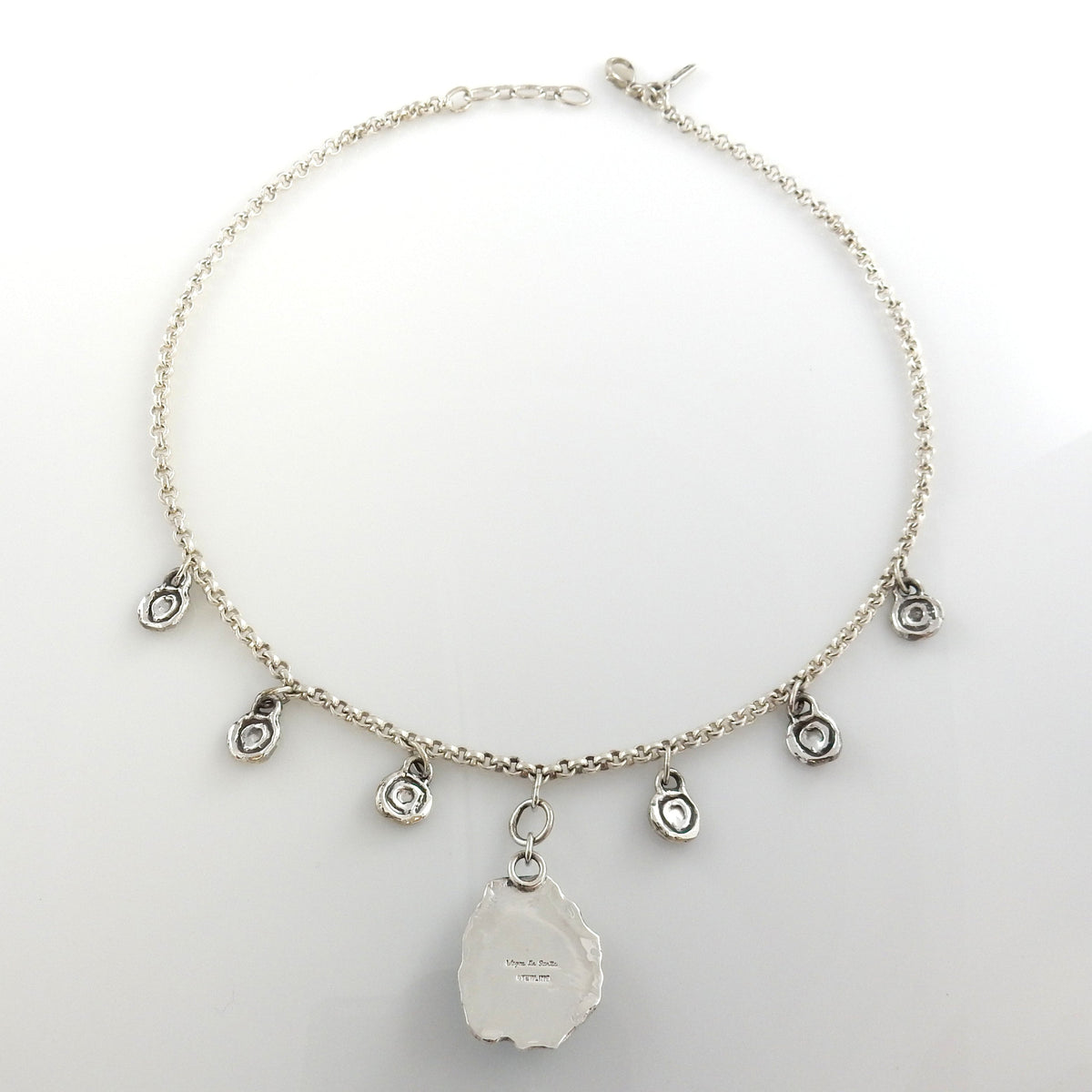 18" Inch Handmade Sterling Silver Darling Darlene Turquoise Adjustable Necklace - DeSantis