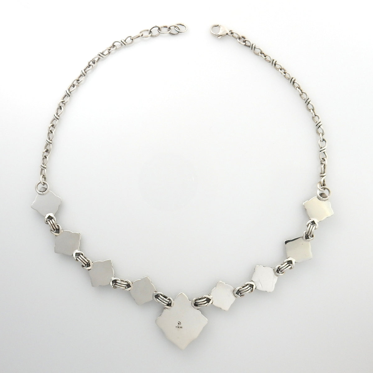 18" Inch Handmade Sterling Silver Multi stone Adjustable Necklace - DeSantis
