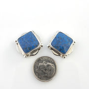 Southwestern Sterling Silver Denim Lapis Post Earrings