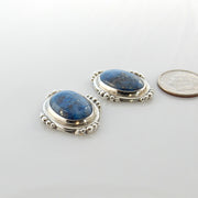 Sterling Silver Denim Lapis Handmade Post Earrings