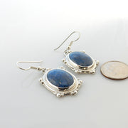 Sterling Silver Denim Lapis Dangle Earrings