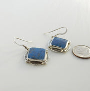 Sterling Silver Denim Lapis Dangle Earrings