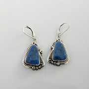 Southwestern Sterling Silver Denim Lapis Dangle Earrings