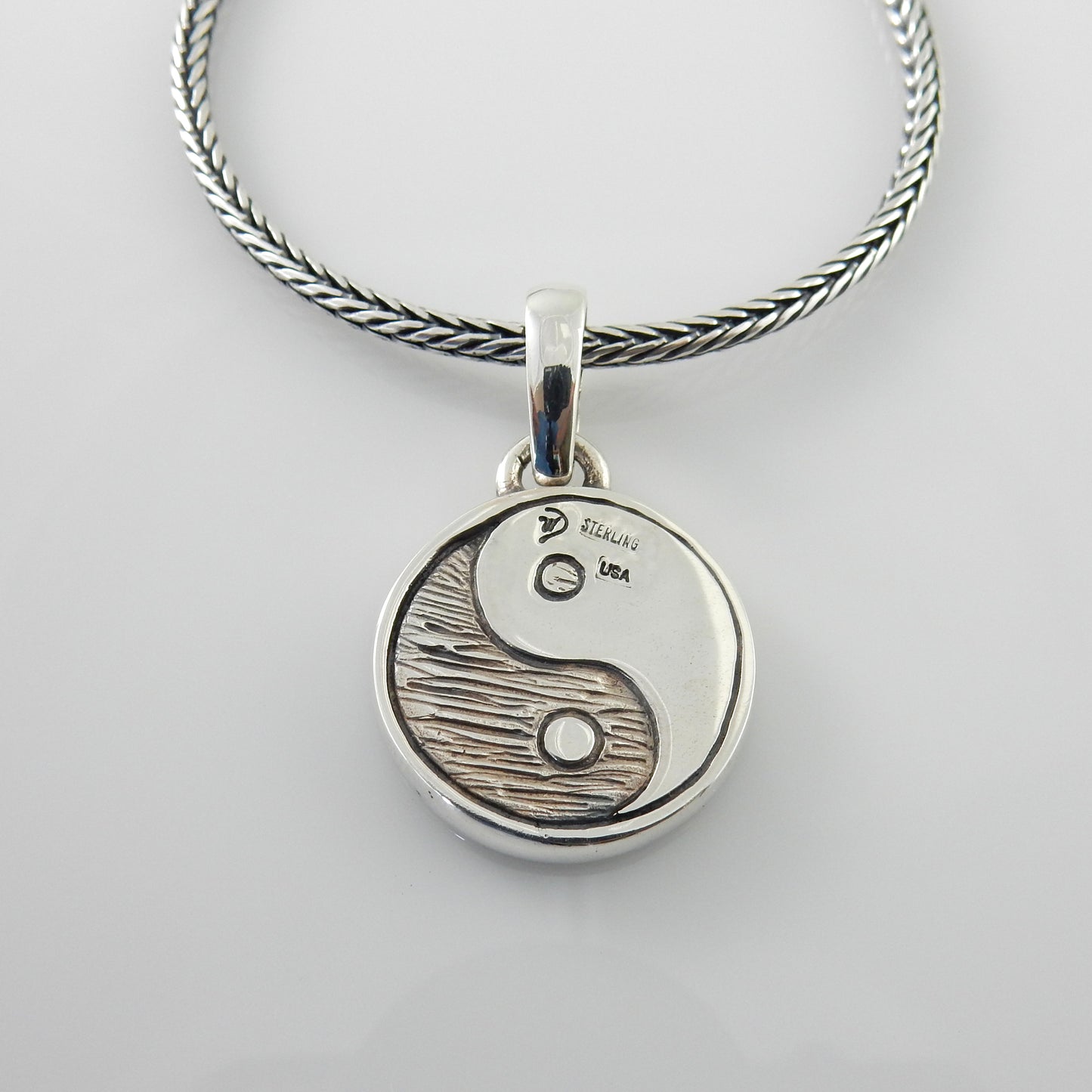Black Onyx Tiger's Eye Silver Yin Yang Pendant