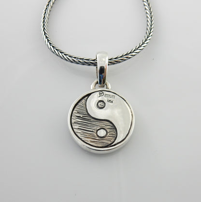 Black Onyx Silver Opal Yin Yang Pendant