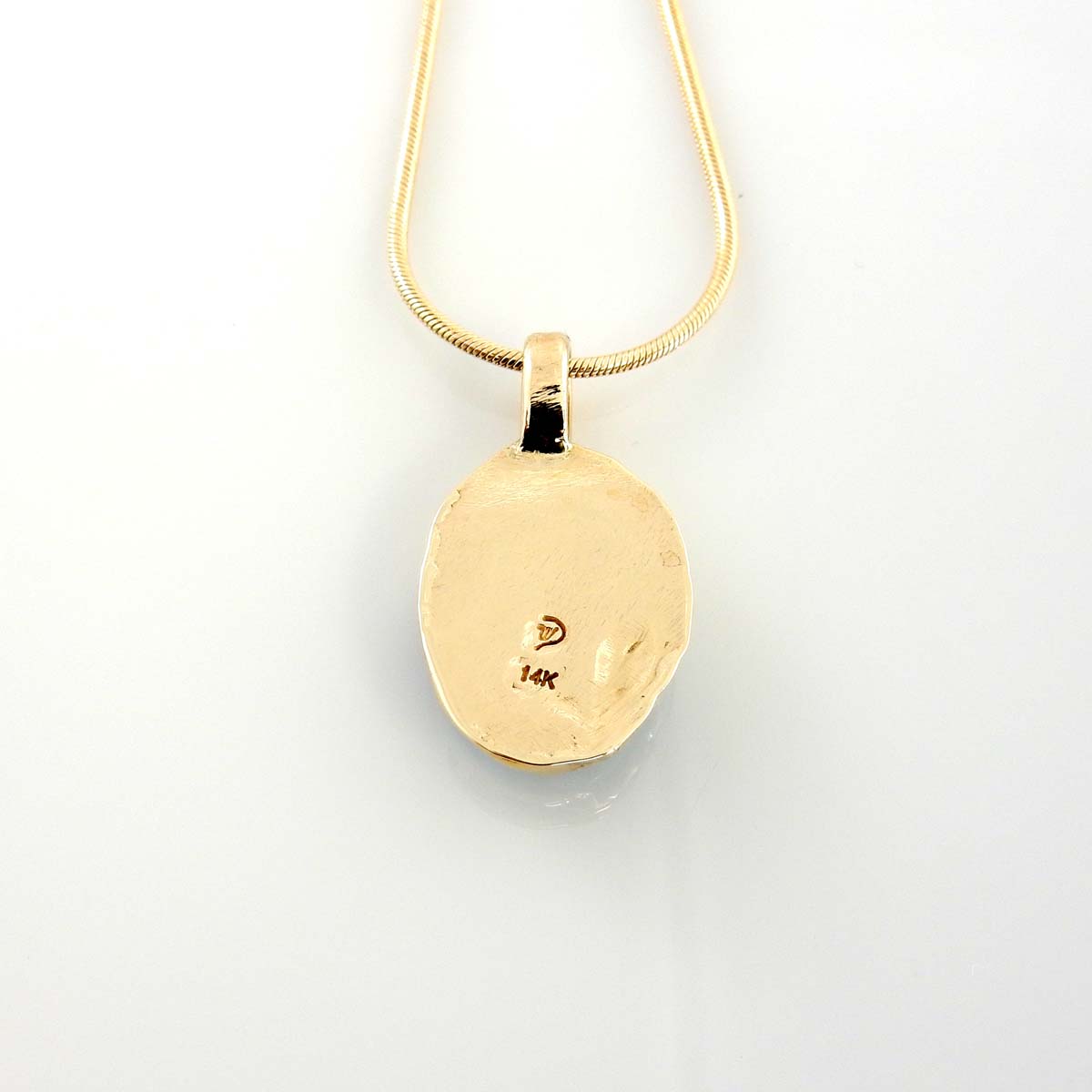 14kt Gold Blue Spiderweb Turquoise Drop Pendant - DeSantis