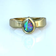 14kt Gold Australian Opal Inlay Ring