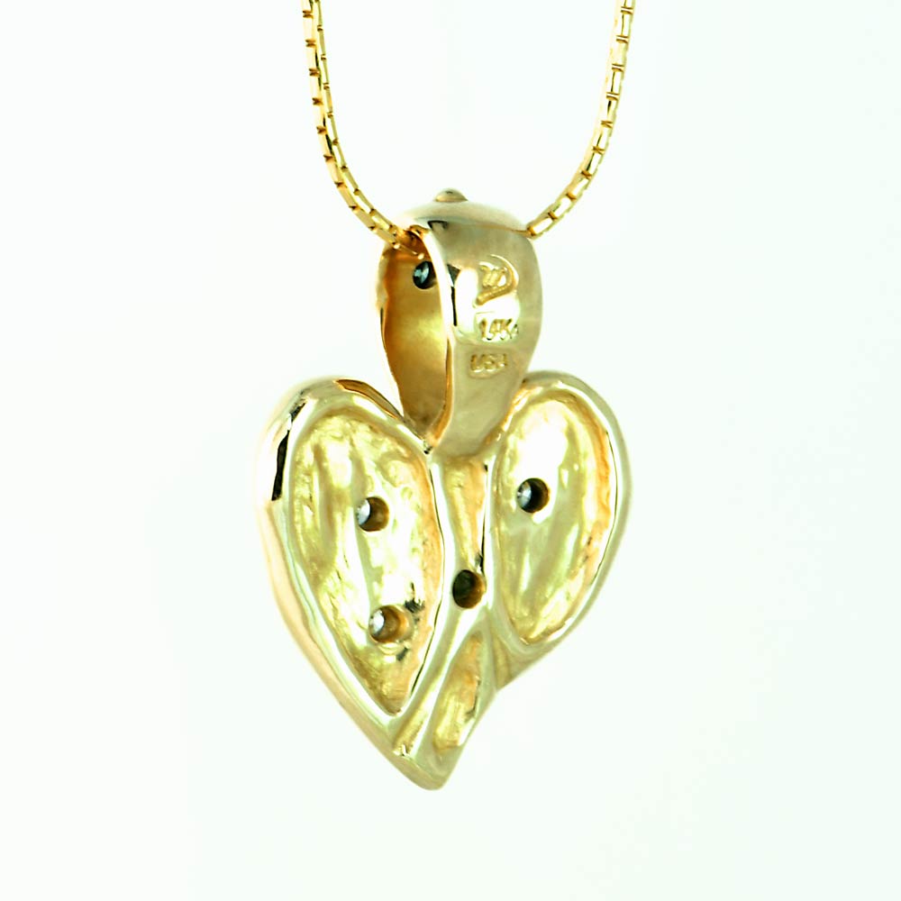 14kt Gold Diamond Heart Gold Pendant