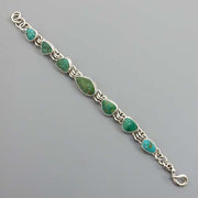 Adjustable Handmade Sterling Silver Turquoise Link Bracelet - DeSantis