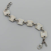 Adjustable Oxidized Sterling Silver Square Bubble Link Bracelet - DeSantis