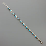 Adjustable Sterling Silver Blue Turquoise Link Bracelet - DeSantis