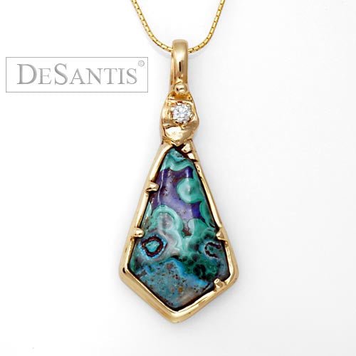 Azurmalachite Diamond 14kt Gold One - of - a - Kind Pendant - DeSantis