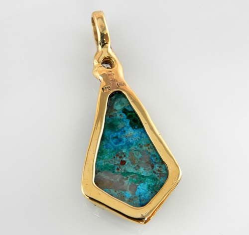 Azurmalachite Diamond 14kt Gold One - of - a - Kind Pendant - DeSantis