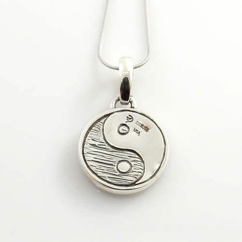 Black Onyx Howlite Silver Yin Yang Pendant - DeSantis