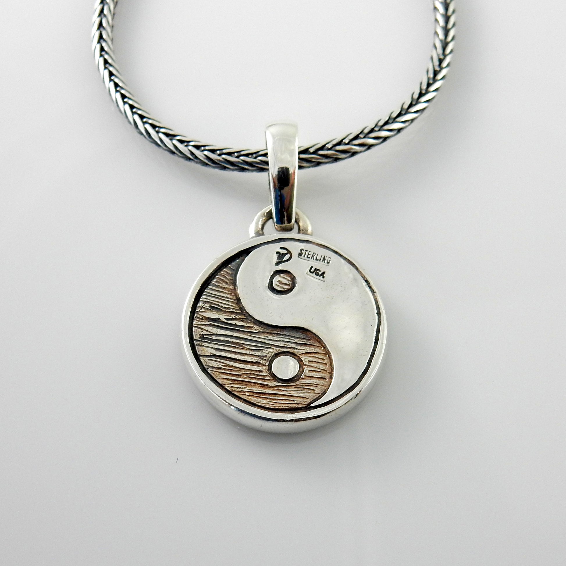 Black Onyx Red Jasper Silver Yin Yang Pendant - DeSantis