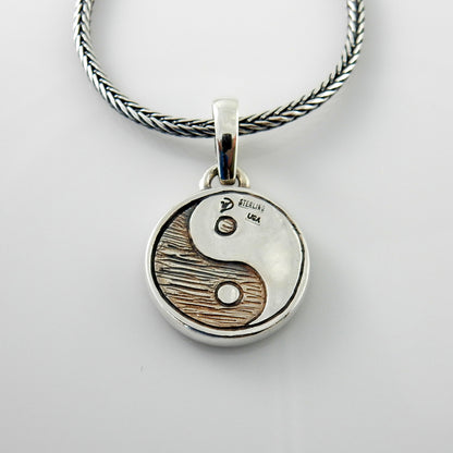 Black Onyx Red Jasper Silver Yin Yang Pendant - DeSantis