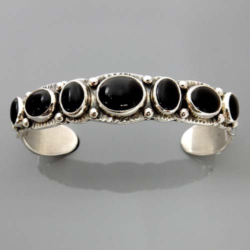 Black Onyx Sterling Silver Cuff Bracelet - DeSantis