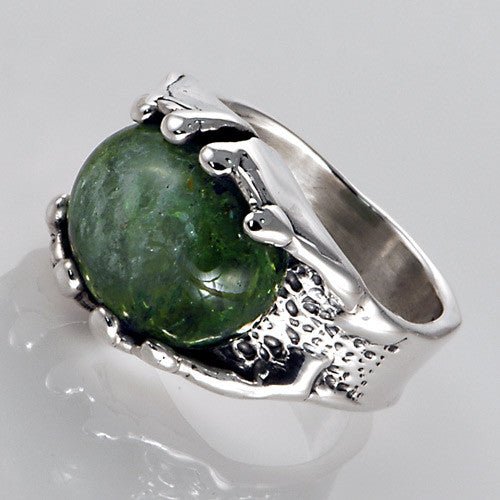 Green Tourmaline Sterling Silver Custom Ring Size 7 - DeSantis