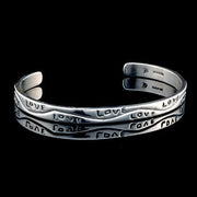 Handcrafted Sterling Silver Love Cuff Bracelet - DeSantis