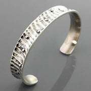 Handcrafted Sterling Silver Textured Cuff Bracelet - DeSantis