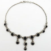 Handmade Adjustable Sterling Silver Black Onyx Necklace - DeSantis