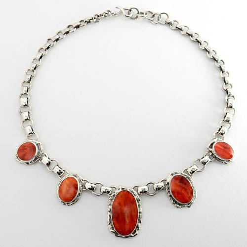 Handmade Adjustable Sterling Silver Spiny Oyster Necklace - DeSantis