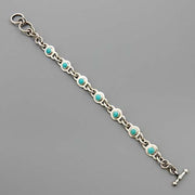 Handmade Adjustable Sterling Silver Turquoise Link Bracelet - DeSantis