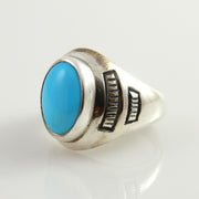 Handmade Sterling Silver Blue Turquoise Ring. Sleeping Beauty Turquoise Silver Ring, Handmade silver stylish Southwestern Ring Size 8 - DeSantis