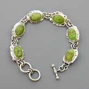 Handmade Sterling Silver Gaspeite Link Bracelet - DeSantis