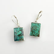 Handmade Sterling Silver Green Turquoise Dangle Earrings - DeSantis