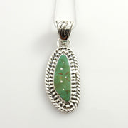 Handmade sterling silver Kings Manassa Turquoise Drop Pendant - DeSantis