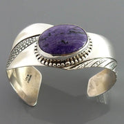 Handmade Sterling Silver Russian Charoite Cuff Bracelet - DeSantis