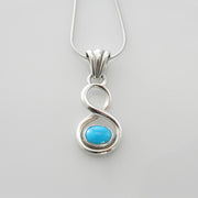 Handmade Sterling Silver turquoise southwestern drop pendant, one of a kind handmade blue turquoise pendant - DeSantis