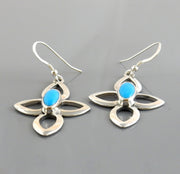 Sterling Silver Blue Turquoise Dangle Earrings