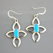 Sterling Silver Blue Turquoise Dangle Earrings