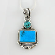 Sterling Silver Blue Turquoise Drop Pendant