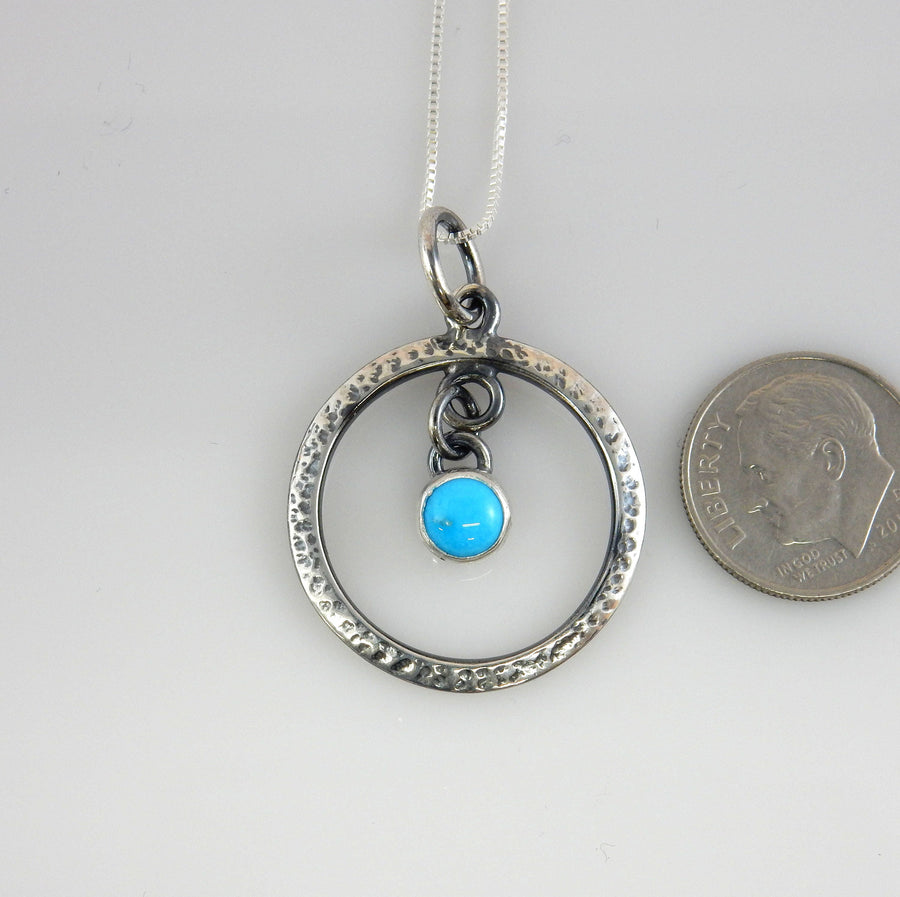 Silver turquoise pendant/sterling silver pendant/handcrafted turquoise pendant/blue turquoise pendant/unique silver turquoise pendant chain