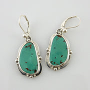 Sterling Silver Green Turquoise Dangle Earrings