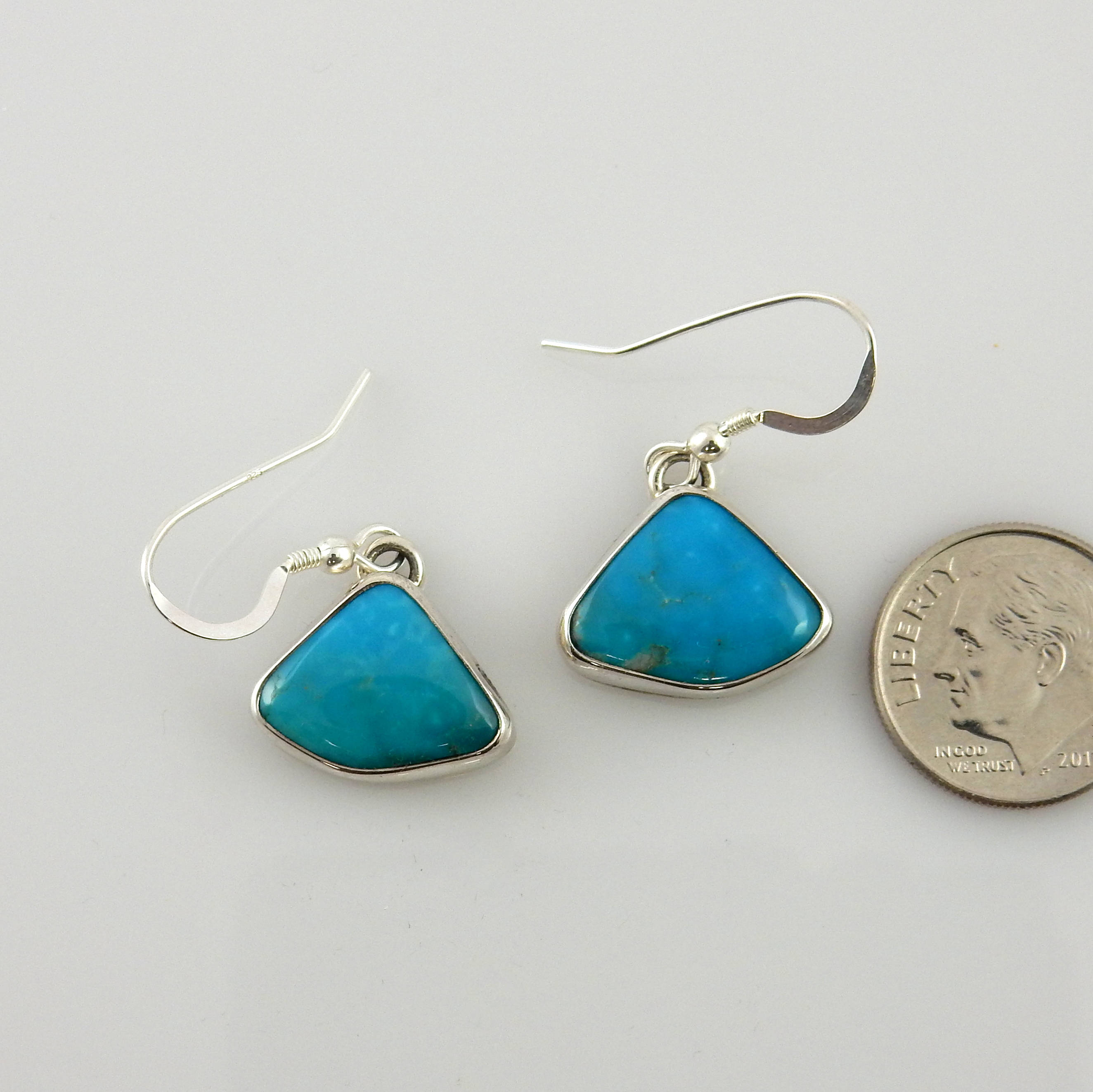 Sterling Silver Blue Turquoise Dangle Earrings